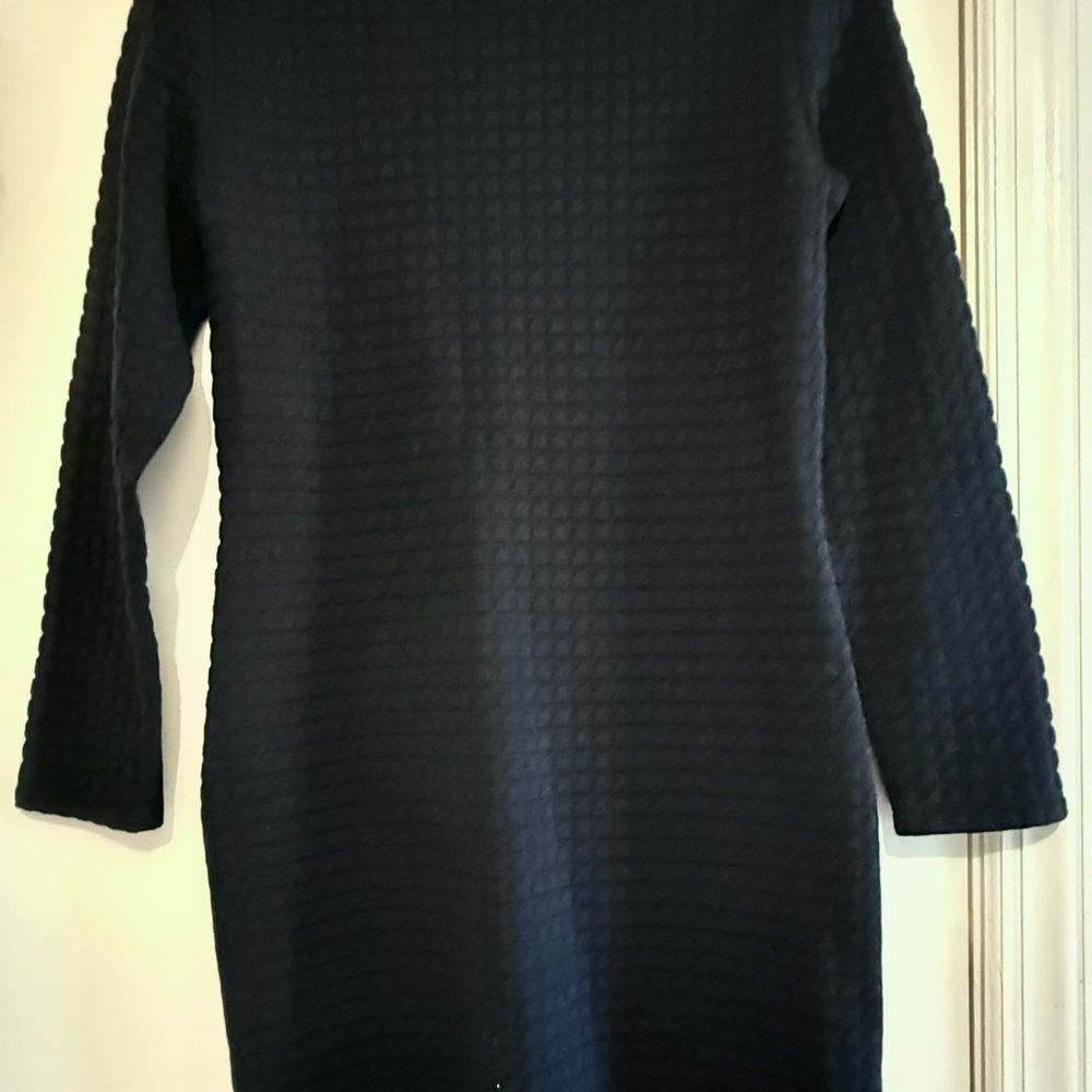 Akris Black Long Sleeve Textured Dress